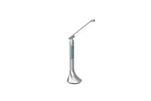 PATTY srebrna lampa akumulatorowa LED 4W z wyświetlaczem cyfrowym port USB-C
