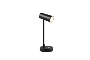 LENNY czarna lampa LED 2W CCT ładowana przez złącze USB-C ściemnianie dotykowe zmiana barwy światła