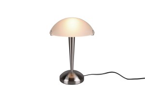 PILZ II lampa stołowa satynowa z białym kloszem 1xE14 ściemnianie dotykowe