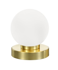 PRINZ lampa stołowa złota z białym  kloszem ściemnianie dotykowe 1xE14