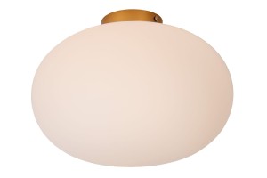 ELYSEE plafon złoty mat klosz szklany biały fi 38cm 1xE27