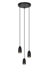 EVORA nowoczesna lampa wisząca czarna 3xGU10