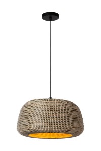 MADUKA lampa wisząca abażur pleciony z trawy morskiej odcienie brązu 1xE27