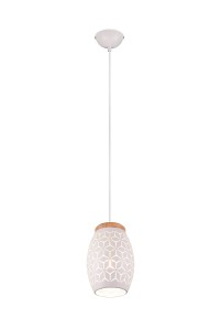 BIDAR lampa wisząca abażur metalowy biały z wyciętym wzorem 1xE27
