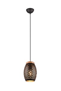 BIDAR lampa wisząca abażur metalowy czarno-złoty z wyciętym wzorem 1xE27