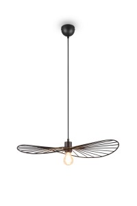 CHAPEAU lampa wisząca czarny kapelusz fi 60cm druciany 1xE27