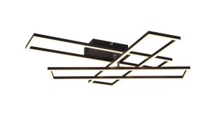 CORSO plafon LED 36W czarny regulowane prostokąty pilot w zestawie