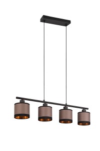 DAVOS lampa wisząca abażury szaro-czarne 4xE14 wykończenie czarne