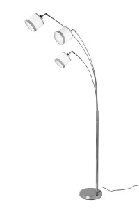 DAVOS lampa podłogowa abażury biało-szare 3xE14 wykończenie chrom