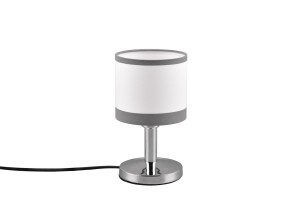 DAVOS lampa stolikowa abażur biało-szary 1xE14 wykończenie chrom