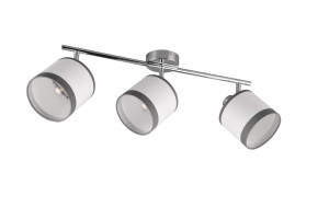DAVOS lampa ścienno-sufitowa chrom abażury biało-szare 3xE14