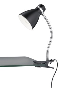 HARVEY lampa z klipsem retro czarna chrom regulowana 1xE27