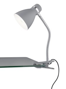 HARVEY lampa z klipsem retro tytanowa chrom regulowana 1xE27