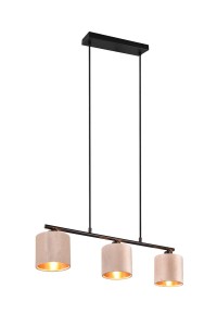JULIETA 319000344 lampa wisząca czarna 3xE14 abażury aksamitne beżowe fi 12cm