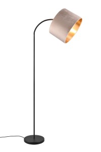 JULIETA 419090144 lampa stojąca czarna 1xE27 abażur aksamitny beżowy fi 35cm