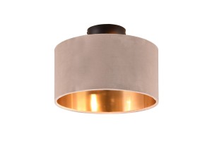 JULIETA 619000244 lampa sufitowa czarna 2xE14 abażur aksamitny beżowy fi 30cm