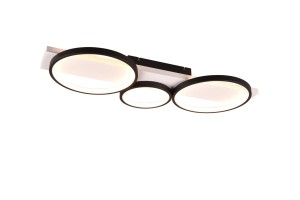 MEDERA 643810332 lampa sufitowa białe drewno z trzema czarnymi ringami LED 33W