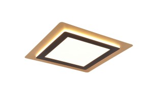 MORGAN 641510280 kwadratowy plafon czarno-złoty LED 46W CCT pilot w zestawie