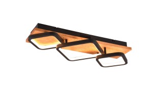 RAMA 643210332 lampa sufitowa LED 32W czarne ramki na drewnie