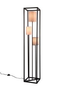 ROSS 403100317 lampa stojąca 3xE27 abażury w czarnej metalowej ramie