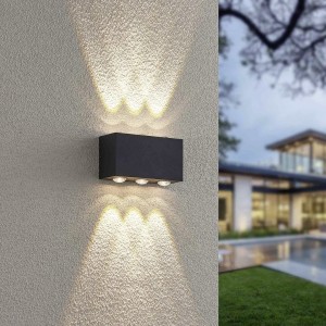 CLYDE kinkiet elewacyjny z soczewkami 2x3W LED antracyt