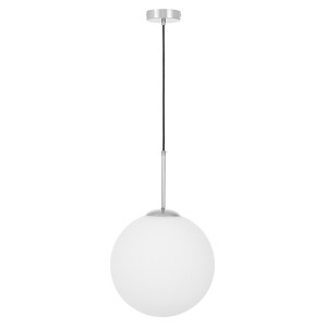 FREDICA D30 lampa wisząca chrom klosz kula mleczna fi 30cm E27