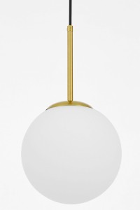 FREDICA D30 lampa wisząca mosiądz klosz kula mleczna fi 30cm E27
