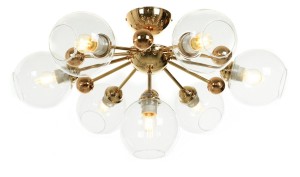 DEVOLI W7 lampa sufitowa złota z przezroczystymi kloszami 7xE27