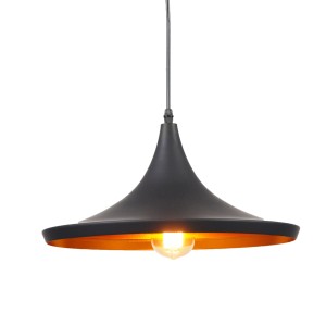 FOGGI 12C lampa wisząca loft czarna klosz płaski E27