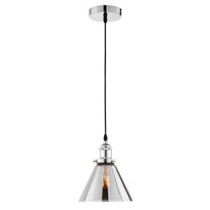 NUBI W1 lampa wisząca loft chromowana klosz chrom E27