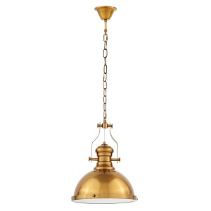 ETTORE lampa wisząca loftowa mosiężna na łańcuchu E27