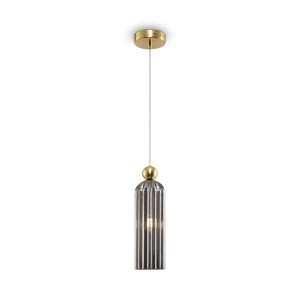 ANTIC lampa wisząca złota z szarym kloszem 1xE14