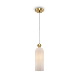 ANTIC lampa wisząca złota z białym kloszem 1xE14