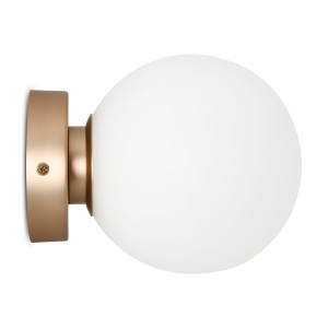 BASIC FORM kinkiet złoty klosz biała kula fi 15cm E14