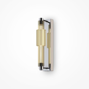 VERTICALE kinkiet chrom szkło ryflowane koniakowe LED 800lm 3000K