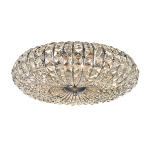 BROCHE plafon fi 49cm kryształowy nikiel klasyczny 6xE14