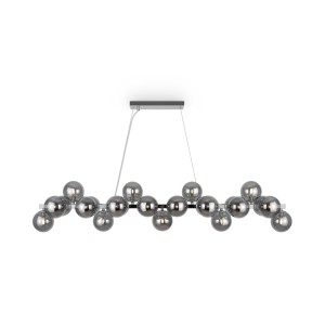 DALLAS lampa wisząca nad stół chrom klosze dymione 25xG9