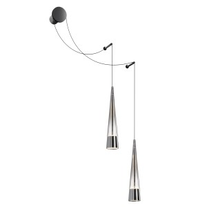 SINTESI kinkiet wiszący LED 2x12W szklane lejki chrom