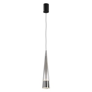 SINTESI lampa wisząca LED 12W szklany lejek chrom
