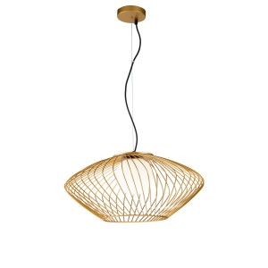 PLEC lampa wisząca złota druciana klosz biała kula 1xE27