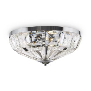 FACET plafon chrom fi 40cm z dużymi kryształami 4xE14
