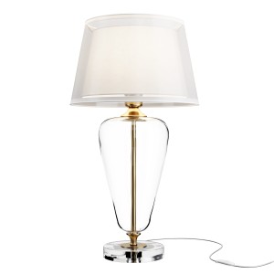 VERRE lampa stołowa podstawa szkło transparentne wykończenie mosiądz podwójny abażur 1xE27
