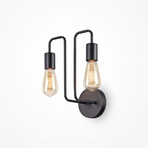 GILBERT lampa ścienna loft czarna 2xE27