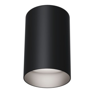 SLIM tuba natynkowa czarna fi 8,5cm 1xGU10 cofnięta żarówka
