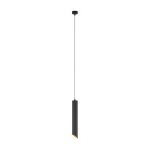 LIPARI lampa wisząca tuba ukośna czarno-złota długa 1xGU10