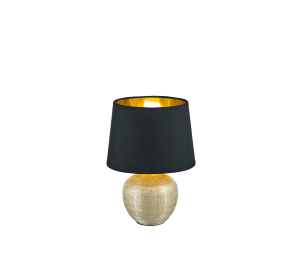 LUXOR lampa stołowa złota mała abażur czaro-złoty 1xE14