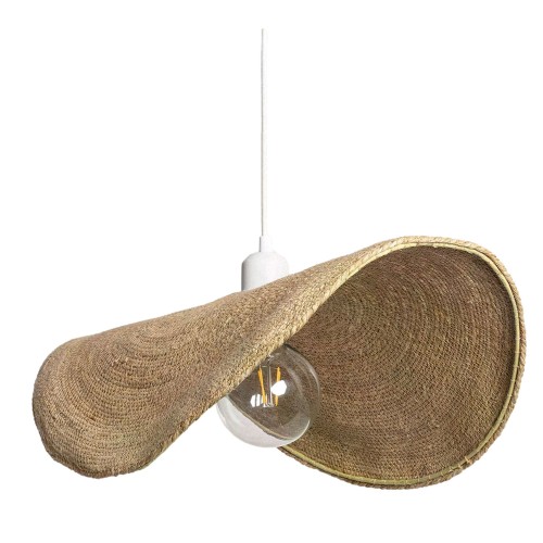 ELEONORA Lampa Wisząca Boho Kapelusz z Włókna Naturalnego 50cm E27