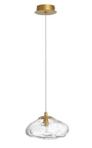 NAYARIT lampa wisząca złota 1xG9 klosz szklany fi 20cm