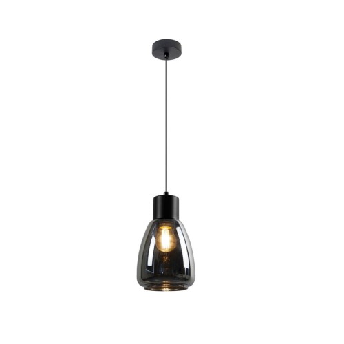 MOLDO 31-35080 lampa wisząca czarna/szkło dymione