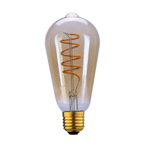 E27 6W 2200K 3S Dimm Spiral Amber